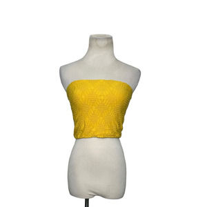 Urban Outfitters yellow floral strapless crop top size small